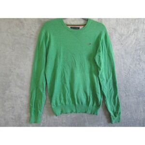 Tommy Hilfiger Mens Green Crew Neck Premium Cotton Sweater Size L